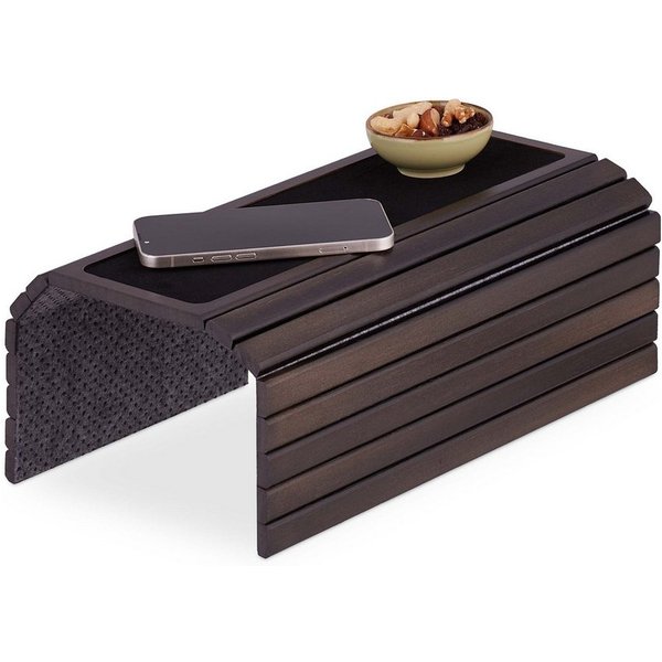 relaxdays Tablett Sofatablett Bambus dunkelbraun, Bambus, (1-tlg)