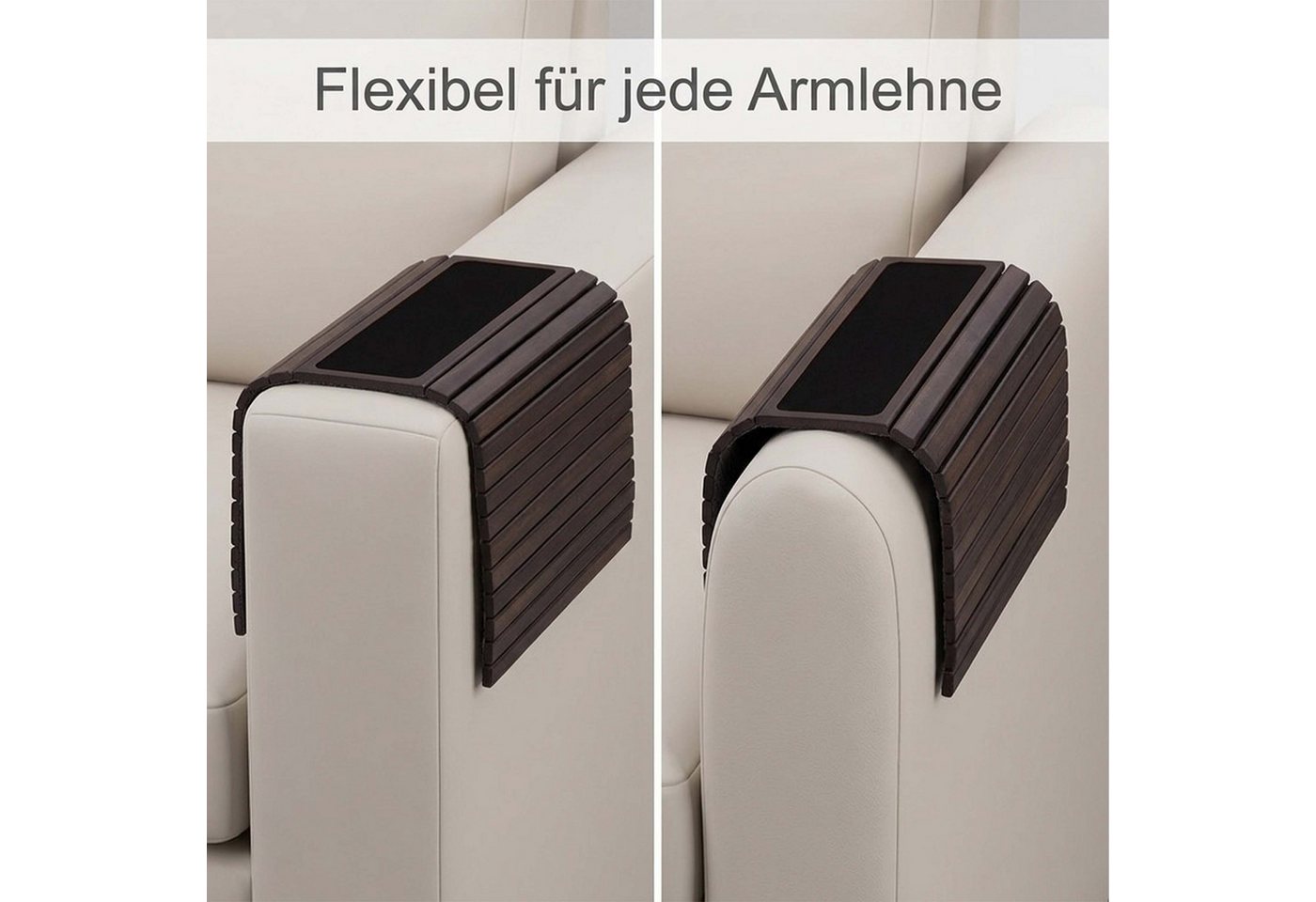 relaxdays Tablett Sofatablett Bambus dunkelbraun, Bambus, (1-tlg) – Bild 3 von 5