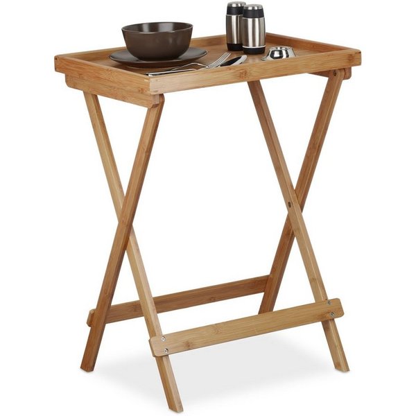 relaxdays Tabletttisch Bambus (1-St)