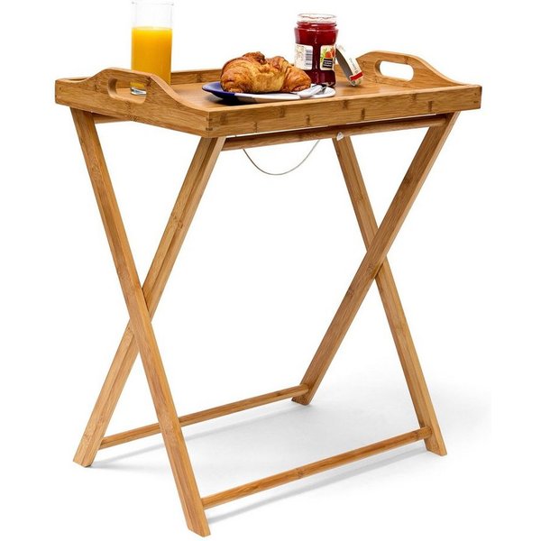 relaxdays Tabletttisch Bambus 63,5 cm natur (2-St)