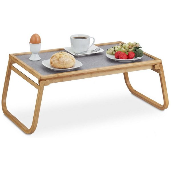 relaxdays Tabletttisch Betttablett klappbar Bambus (1-St)