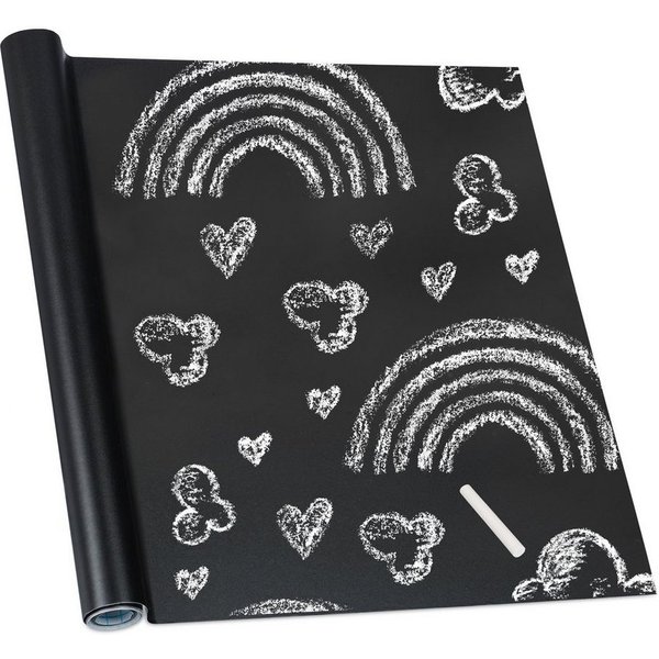 relaxdays Tafelfolie 2 x Tafelfolie selbstklebend Schwarz, Einfarbig Schwarz (2 St)