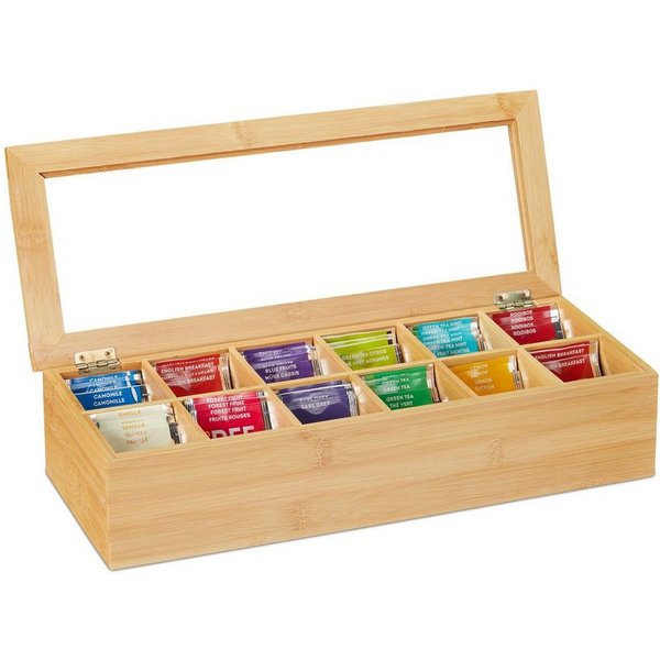 relaxdays Teebox Bambus, Bambus, (1-tlg)