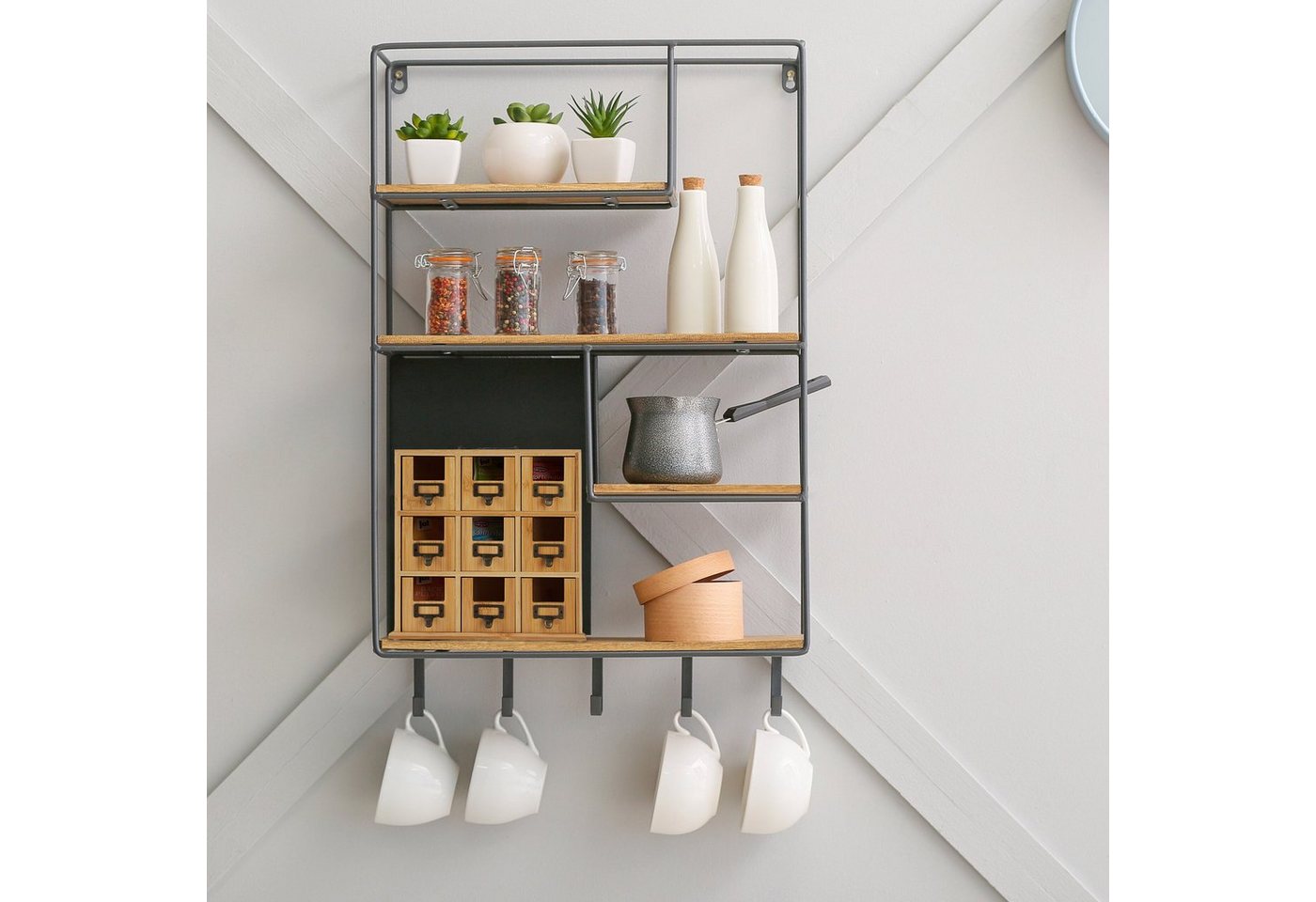 relaxdays Teebox Bambus Tee-Organizer mit 9 Fächern, Bambus, (1-tlg) – Bild 5 von 5