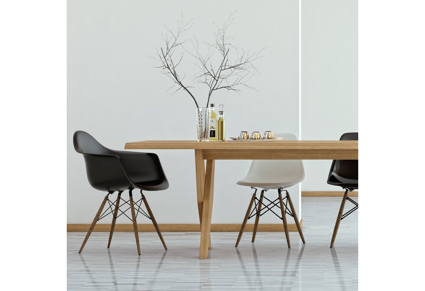 relaxdays Teelichthalter mit Tablett 3 runde Teelichthalter mit Tablett (3 St) – Bild 5 von 5