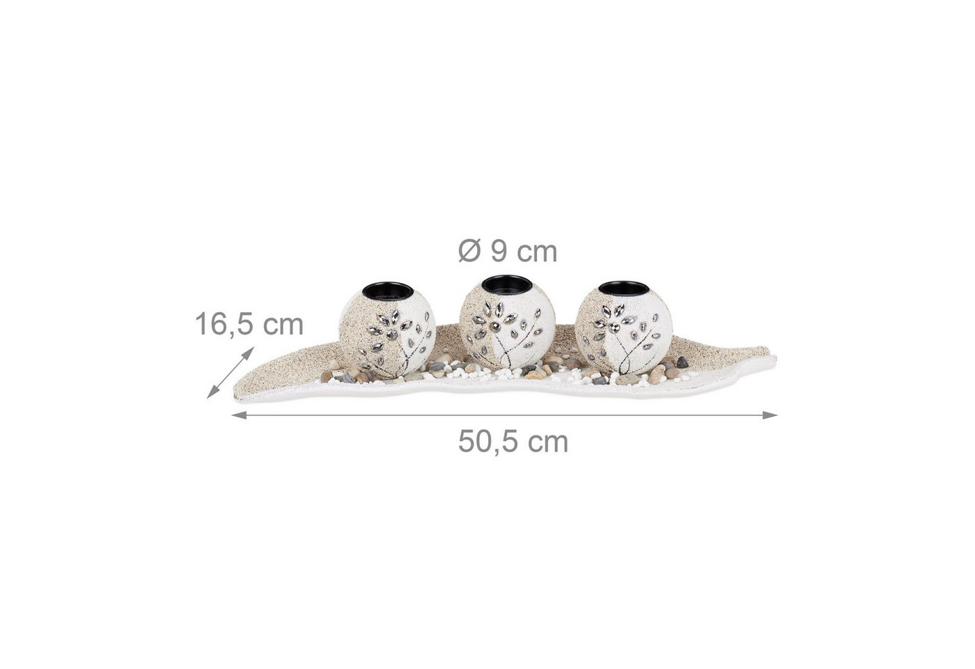 relaxdays Teelichthalter Set Sand (3 St) – Bild 4 von 5