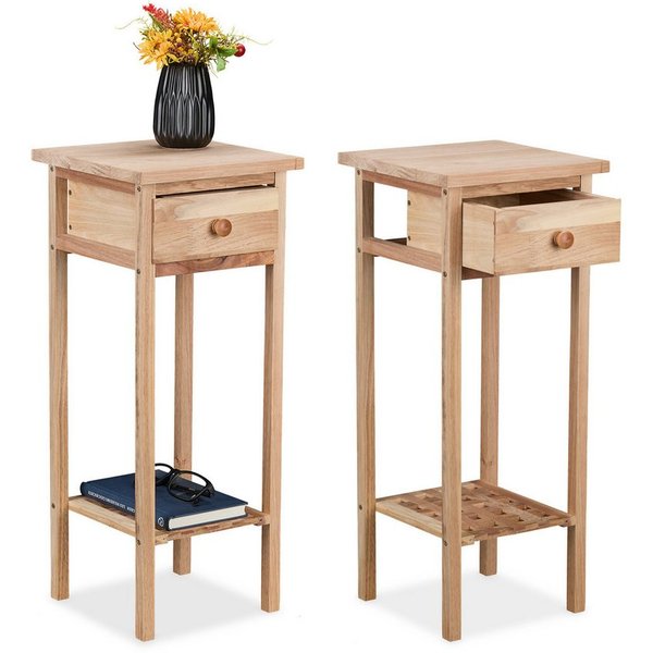 relaxdays Telefontisch Holz 2er Set (2-St)