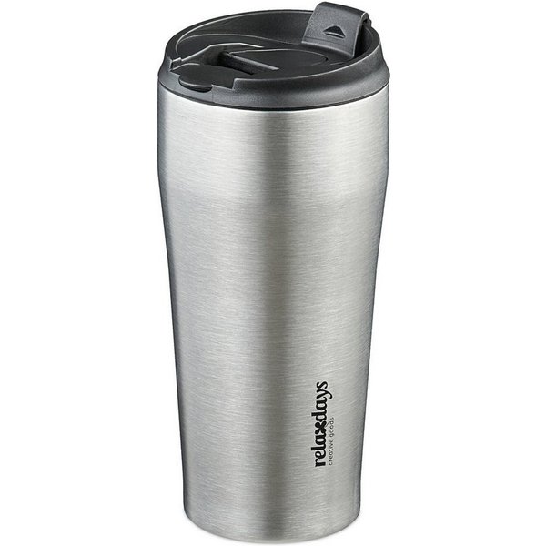 relaxdays Thermobecher Edelstahl 400ml, 1-tlg., Edelstahl