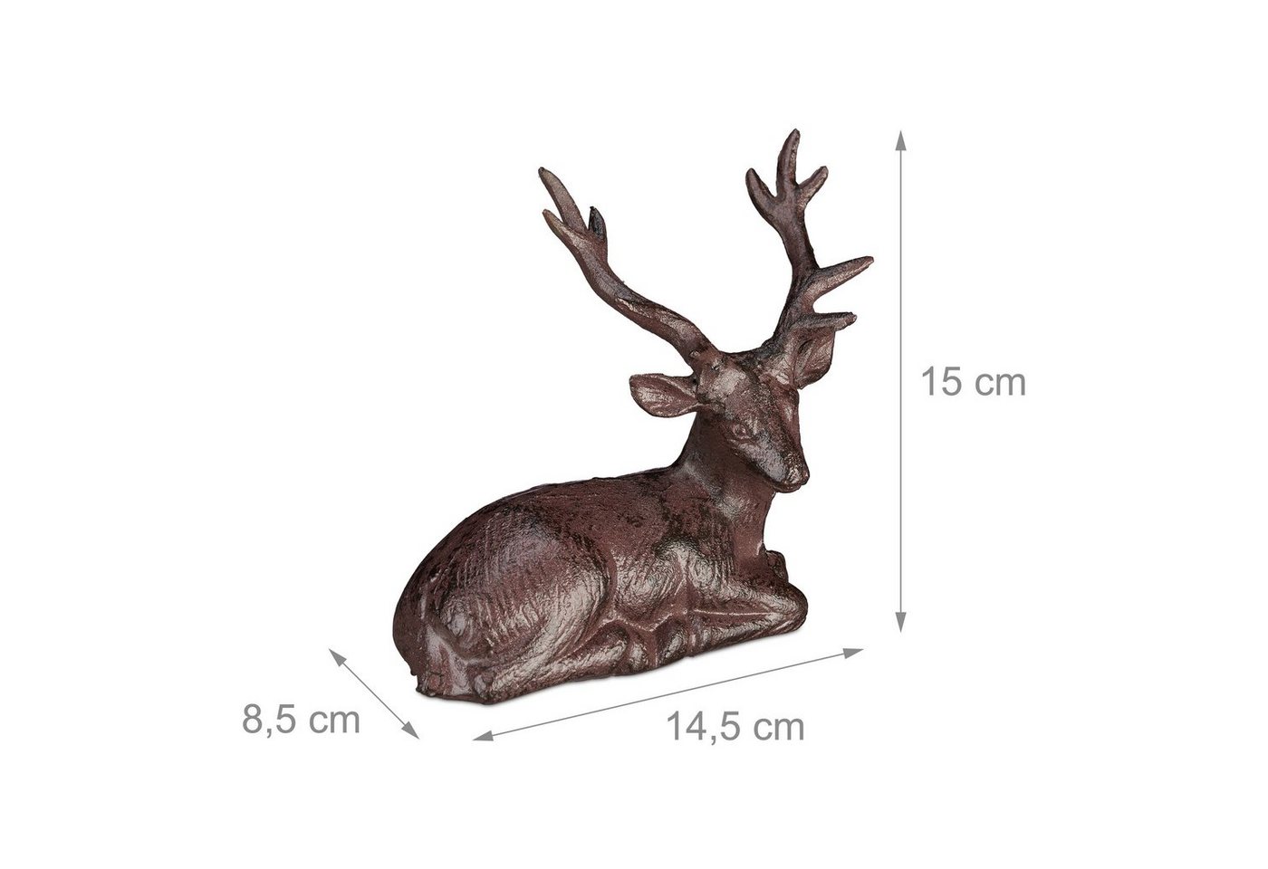 relaxdays Tierfigur Hirsch Figur Garten (1 St), M – Bild 4 von 5
