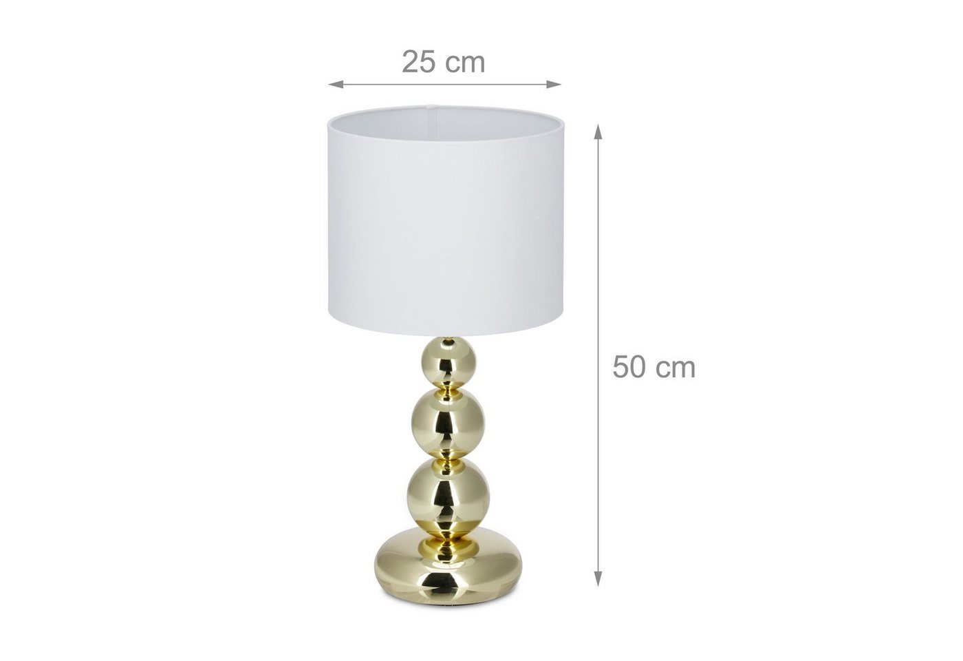 relaxdays Tischleuchte Tischlampe Gold, Indirekte Beleuchtung, E27-Fassung, Leuchtmittel nicht enthalten – Bild 4 von 5