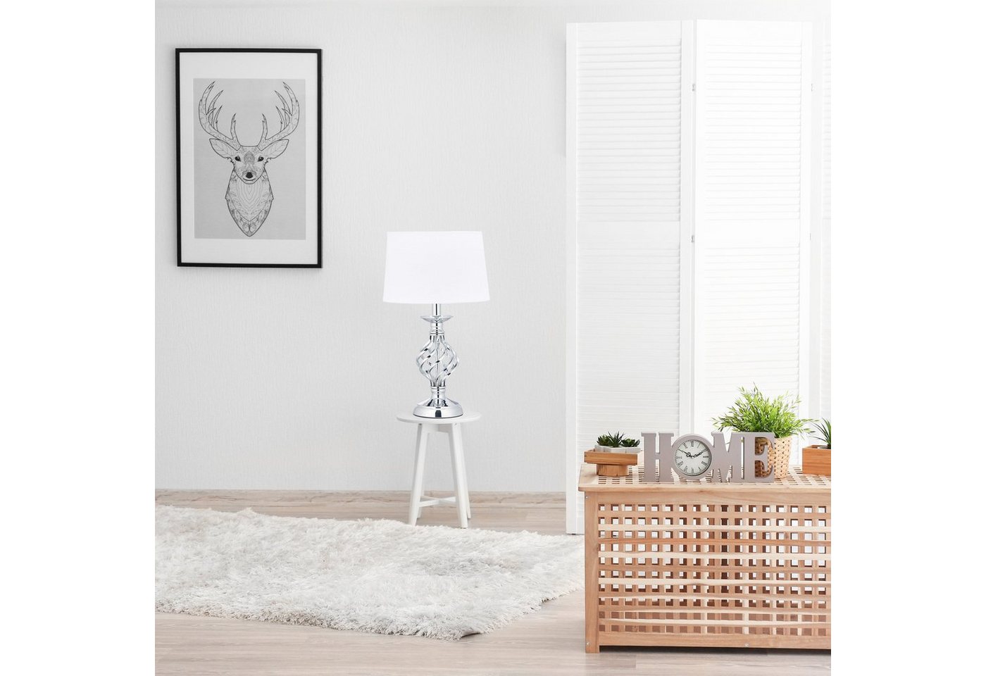 relaxdays Tischleuchte Tischlampe modern dimmbar, Touch-Dimmfunktion, E14-Glühbirne, max. 40 W, Konventionelle Leuchtmittel empfohlen, Leuchtmittel nicht inklus – Bild 2 von 5