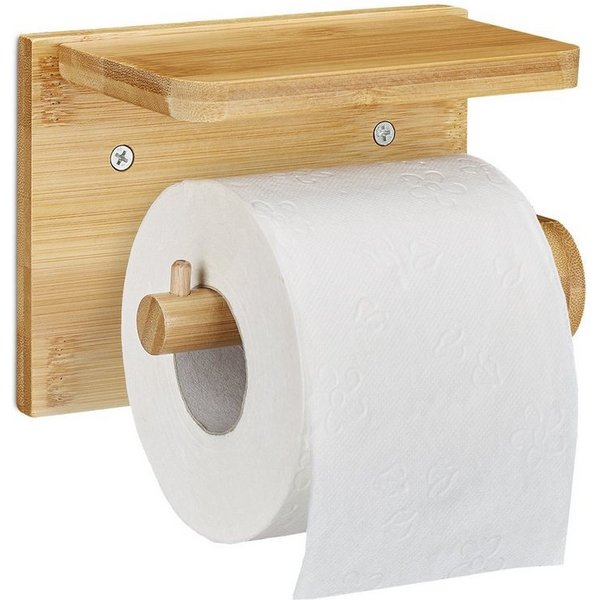 relaxdays Toilettenpapierhalter mit Ablage (1-St)