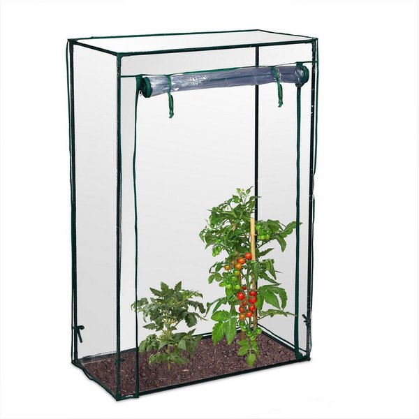 relaxdays Tomatengewächshaus für Garten und Balkon, BxTxH: 100 x 50 x 150 cm, BxLxH: 100 x 50 x 150 cm, 1-St., PVC