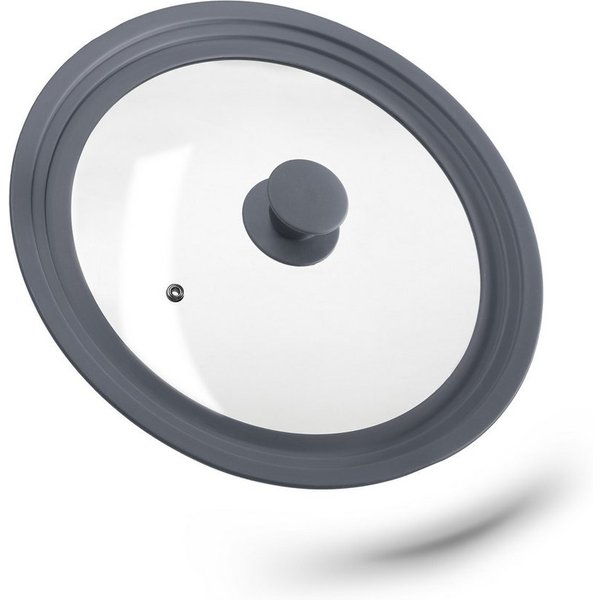 relaxdays Topfdeckel 26-30 cm mit Silikon, (1-tlg), grau