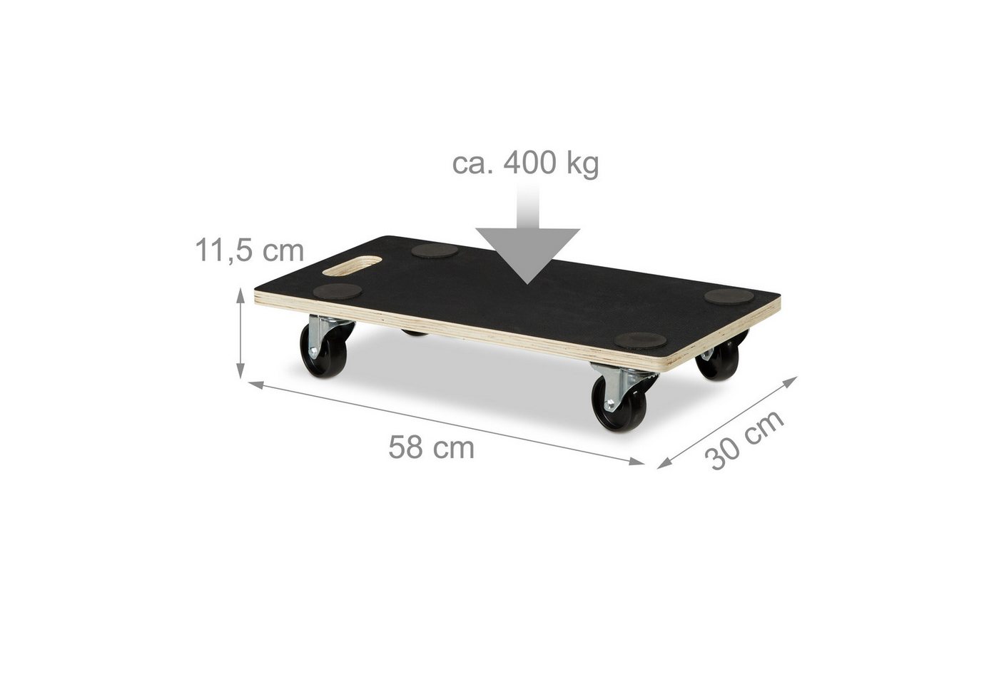relaxdays Transportroller mit Bremse 400 kg, (1-St) – Bild 4 von 5