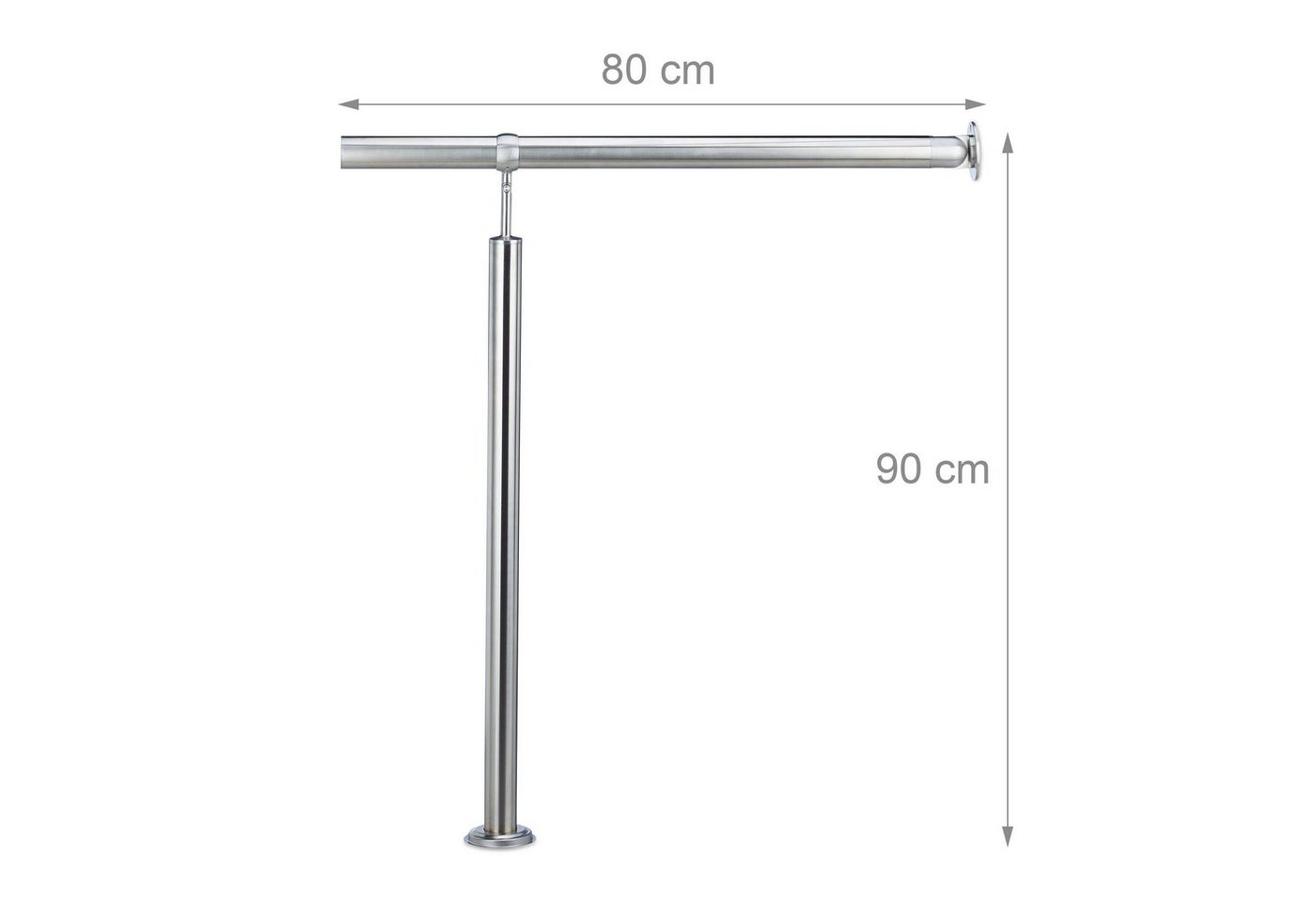 relaxdays Treppengeländer Edelstahl, 80 cm Länge, 0.42 cm Höhe, 2-tlg., 800 mm – Bild 3 von 5