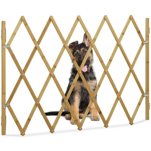 relaxdays Treppenschutzgitter Ausziehbares Hundeabsperrgitter Bambus (1 St)