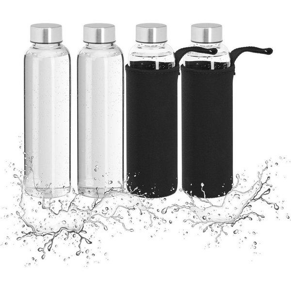 relaxdays Trinkflasche 4er Set Trinkflasche 500 ml