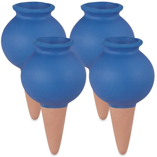 relaxdays Tropfer Tonspitzen Bewässerung 4er Set blau, (4-tlg)