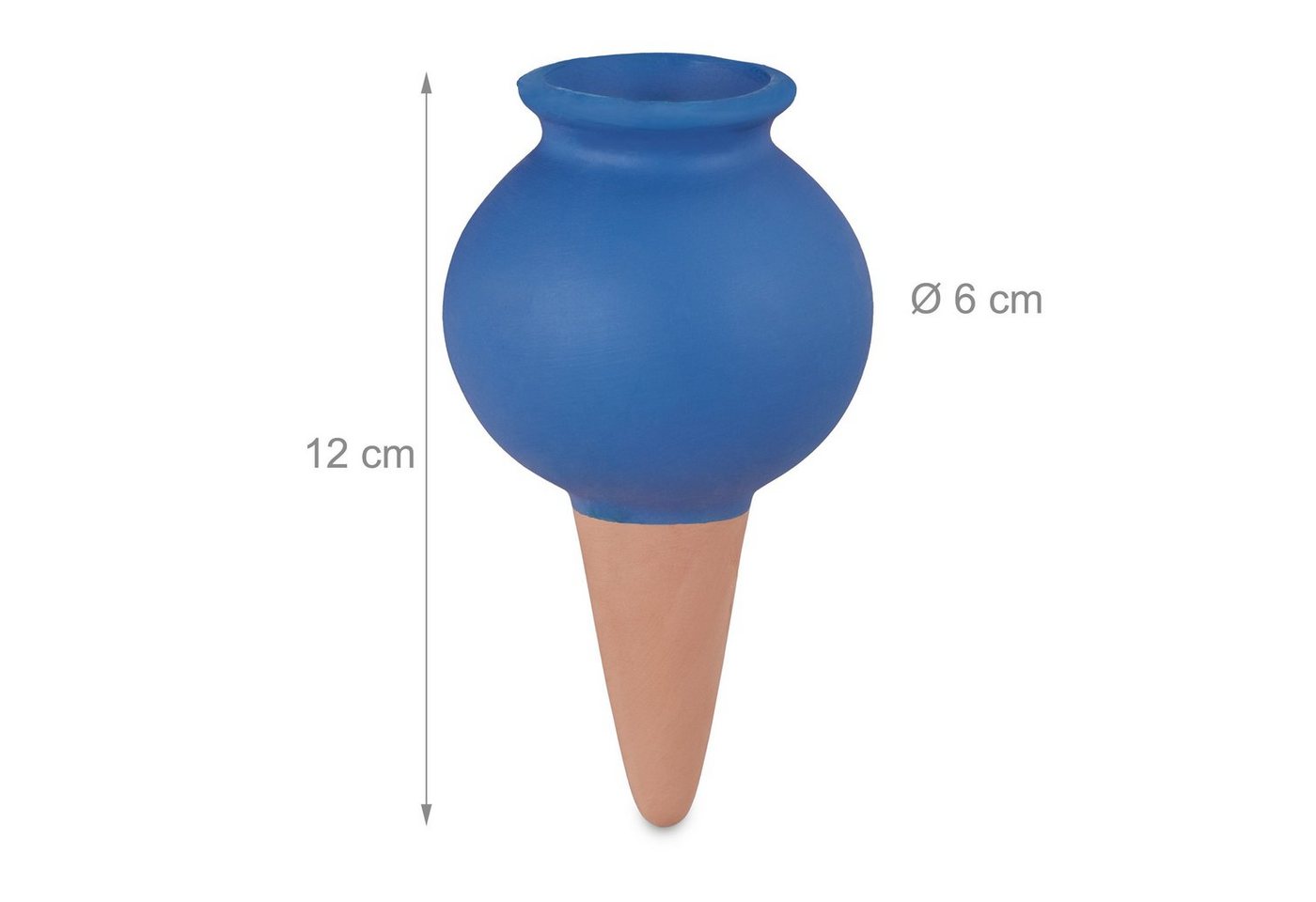 relaxdays Tropfer Tonspitzen Bewässerung 4er Set blau, (4-tlg) – Bild 4 von 5