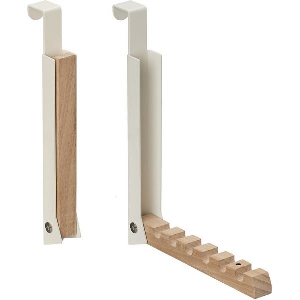 relaxdays Türhaken Klappbare Türgarderobe 2er Set, Türen, (2-St), Beige