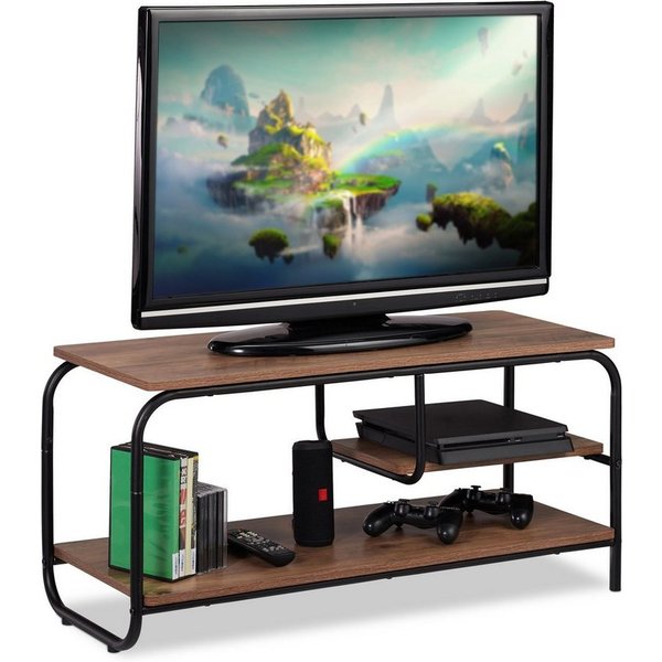 relaxdays TV-Regal TV Board mit Ablage, 1-tlg.