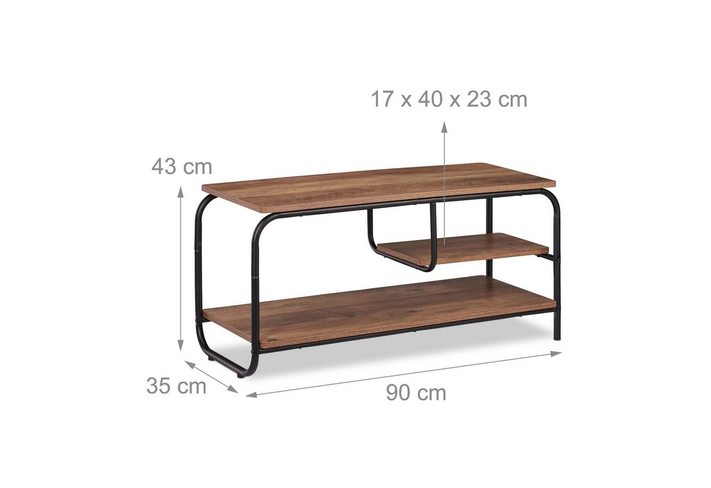relaxdays TV-Regal TV Board mit Ablage, 1-tlg. – Bild 4 von 5