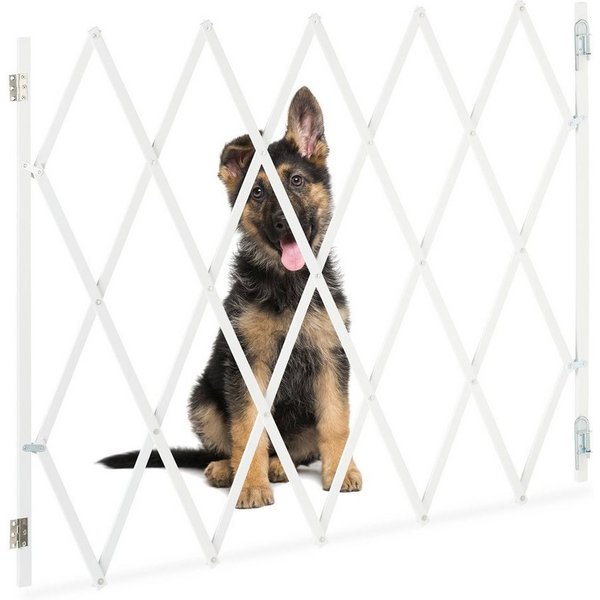 relaxdays Universalschutzgitter Ausziehbares Hundeabsperrgitter in Weiß (1 St)