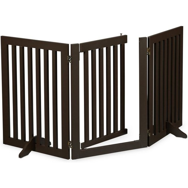 relaxdays Universalschutzgitter Braunes Absperrgitter mit Tür 70 cm hoch (3 St)