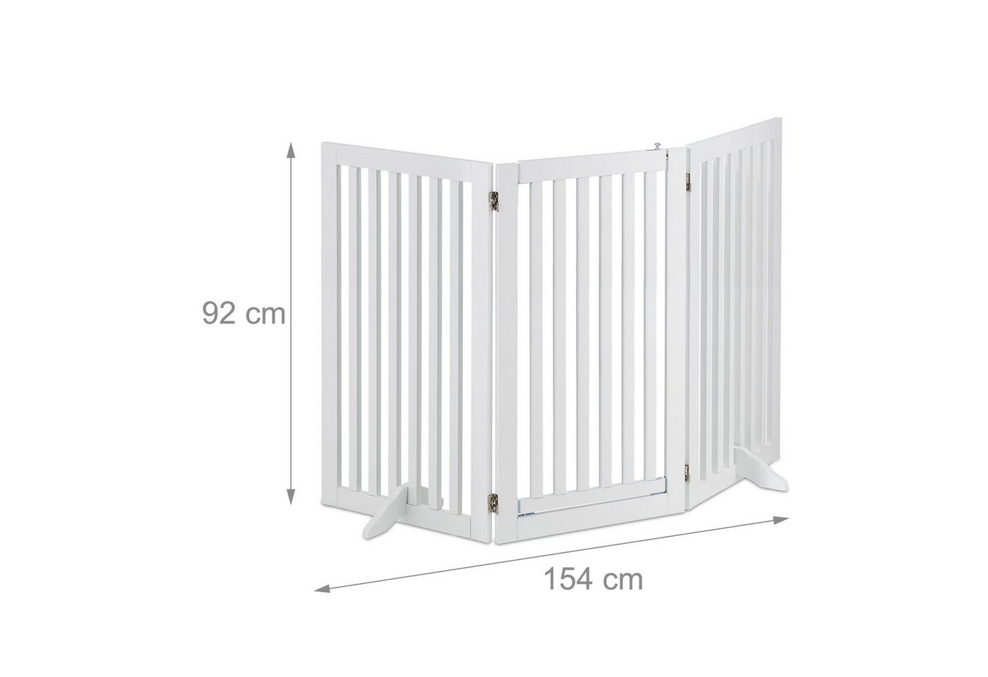 relaxdays Universalschutzgitter Weißes Absperrgitter mit Tür 92 cm hoch (3 St) – Bild 4 von 5