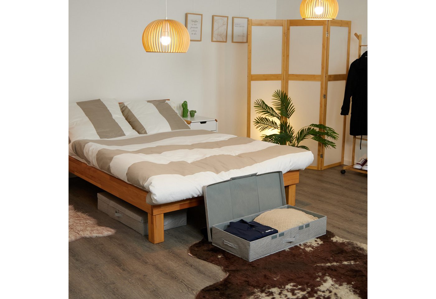relaxdays Unterbettkommode mit Deckel 2er Set (2 St., 2er Set) – Bild 2 von 5