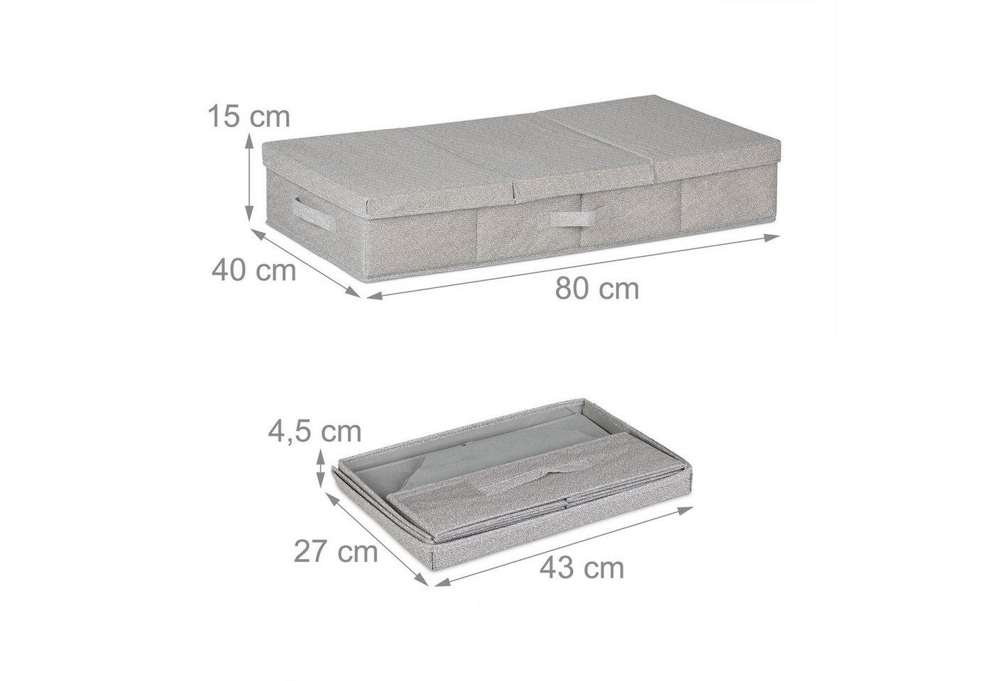 relaxdays Unterbettkommode mit Deckel 2er Set (2 St., 2er Set) – Bild 4 von 5