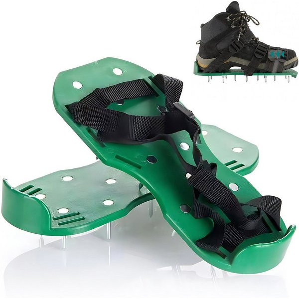 relaxdays Vertikutierer Rasenlüfter Schuhe, 32.5 cm Arbeitsbreite, (2-tlg)