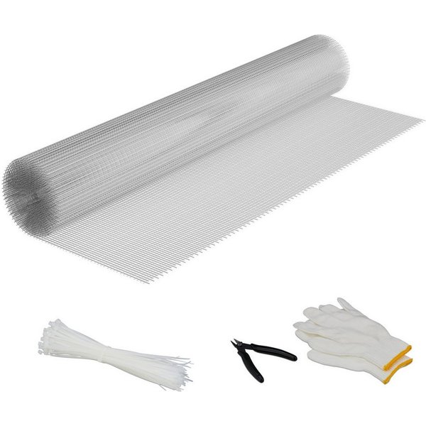 relaxdays Volierendraht 6,3 x 6,3 mm, (103-St., mit Drahtzange), 100 cm x 5 m