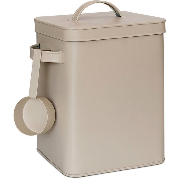 relaxdays Vorratsdose Luftdichte Metallbox mit Löffel, Eisen, (2-tlg), Beige