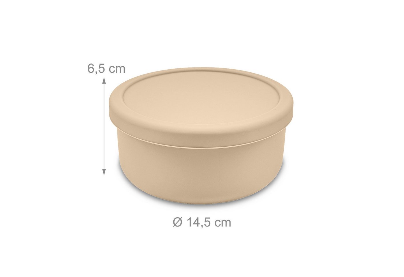 relaxdays Vorratsdose Pizzaballenbox mit Deckel 4er Set, Silikon, (4-tlg), Beige – Bild 4 von 5