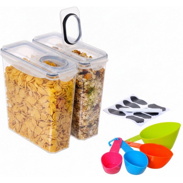 relaxdays Vorratsdose Set luftdicht 3,7 Liter, Kunststoff, (2-tlg), 2er Pack