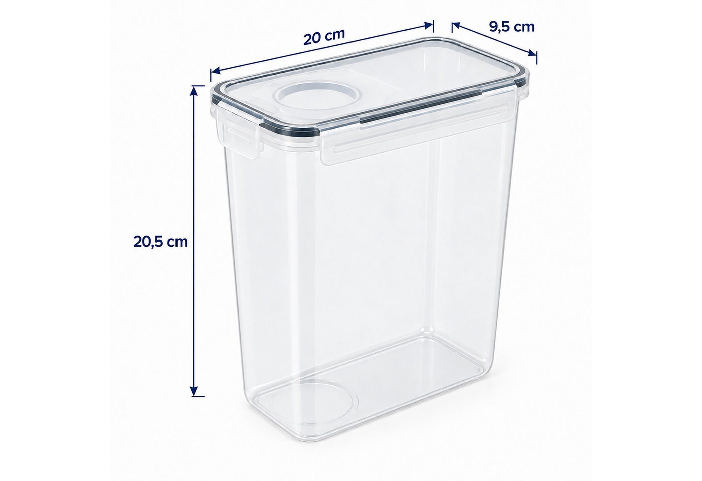 relaxdays Vorratsdose Set mit Klickverschluss, Kunststoff, (6-tlg), 2,5 Liter, 6er-Pack – Bild 4 von 5