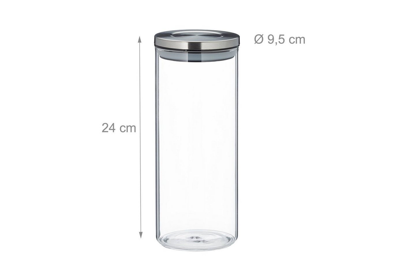 relaxdays Vorratsglas 3er Set 1,5 Liter, Glas, (3-tlg) – Bild 4 von 5