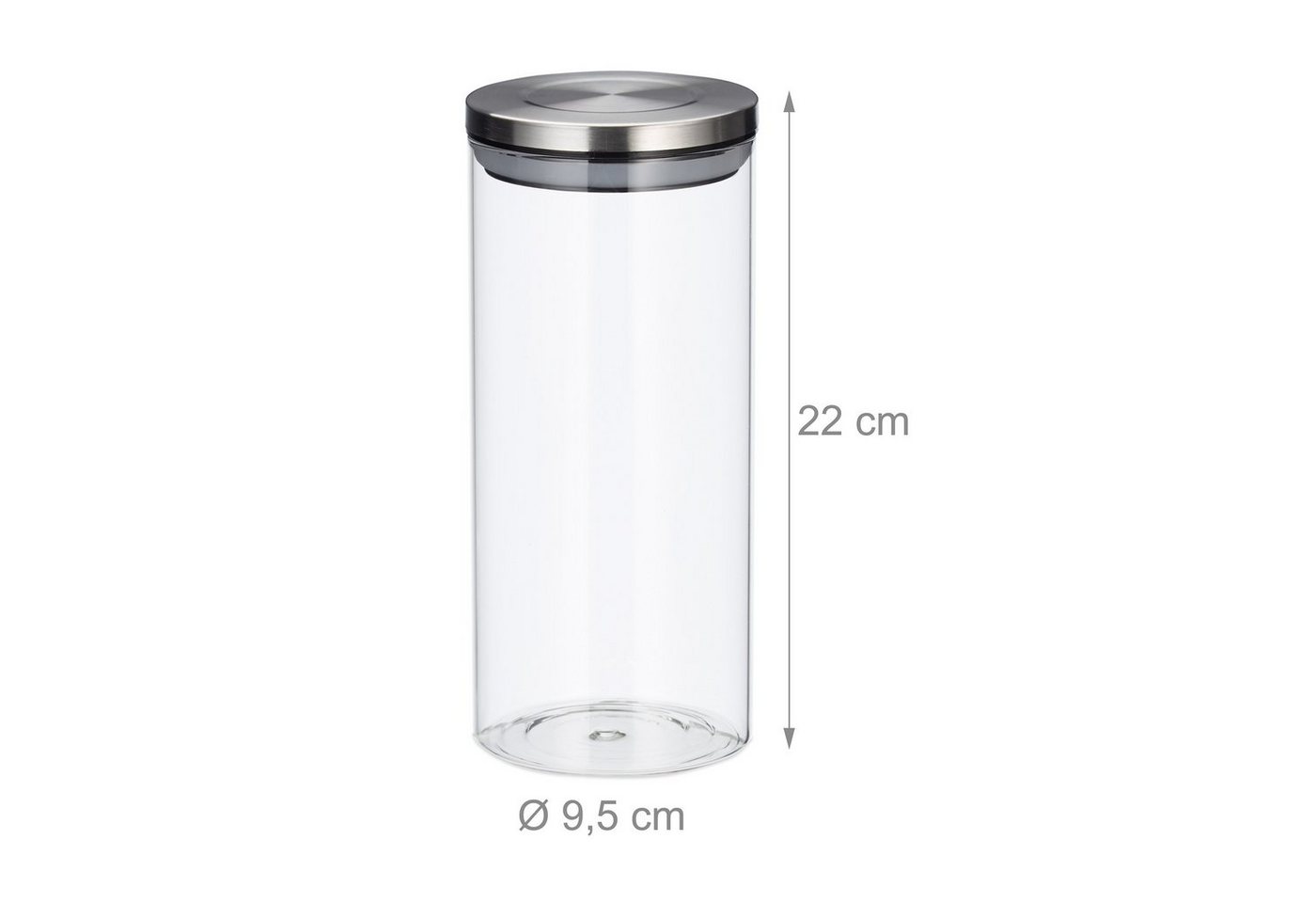 relaxdays Vorratsglas 3er Set je 1,3 Liter, Glas, (3-tlg) – Bild 4 von 5