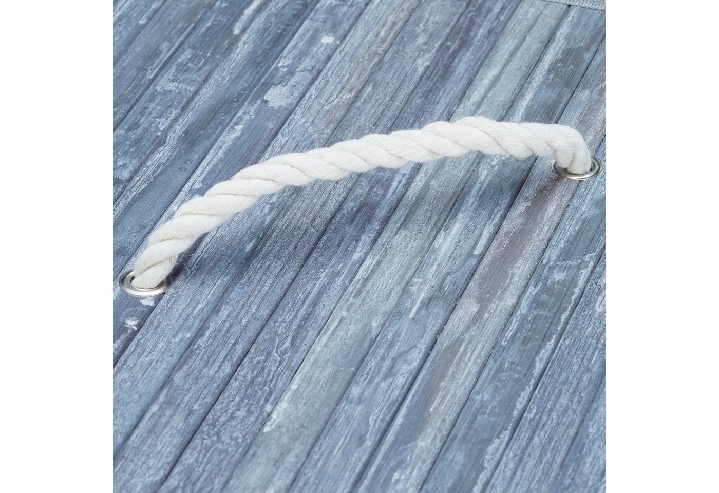 relaxdays Wäschekorb Eckwäschekorb Bambus (1 St), grau – Bild 5 von 5