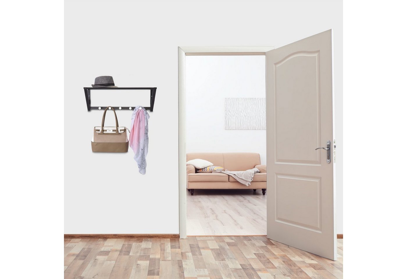 relaxdays Wandgarderobe mit Ablage (1 St) – Bild 2 von 5