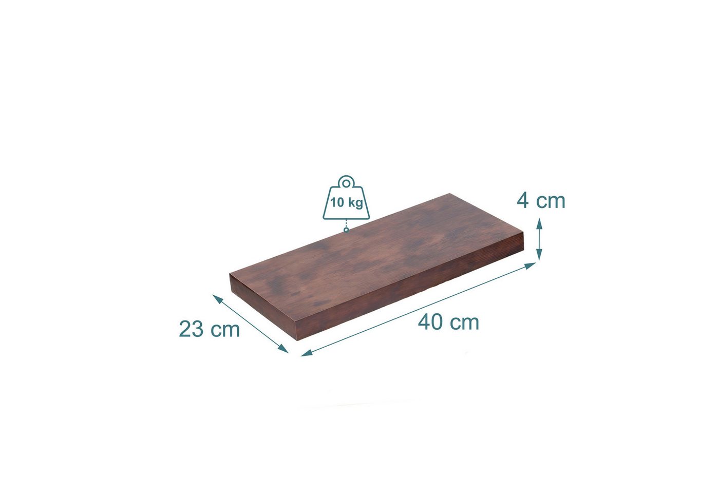 relaxdays Wandregal im 3er Set, 3-tlg., Industrial, 40 cm – Bild 4 von 5