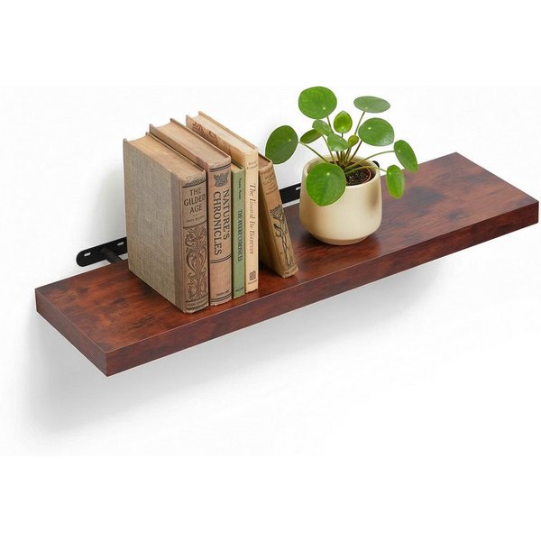 relaxdays Wandregal mit Metallhalterung, 1-tlg., Industrial, 80 cm