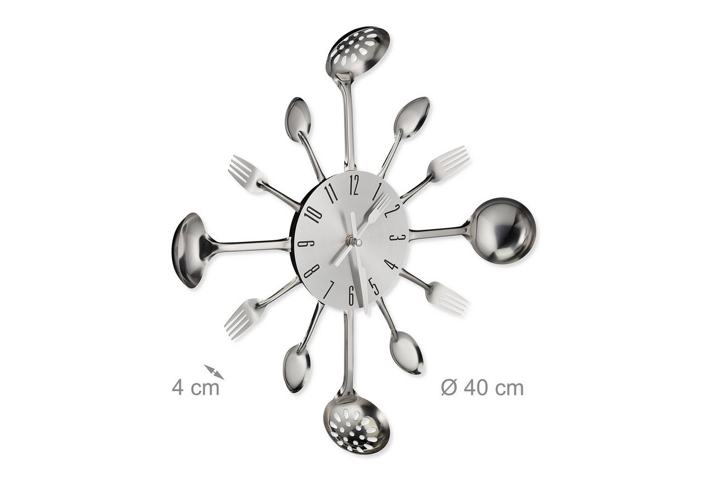 relaxdays Wanduhr Besteck – Bild 4 von 5