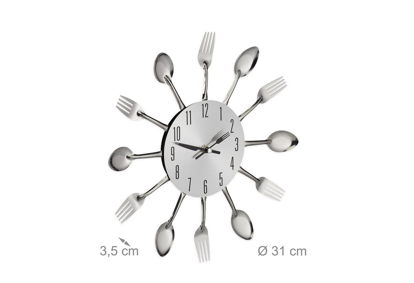 relaxdays Wanduhr Besteck – Bild 4 von 5