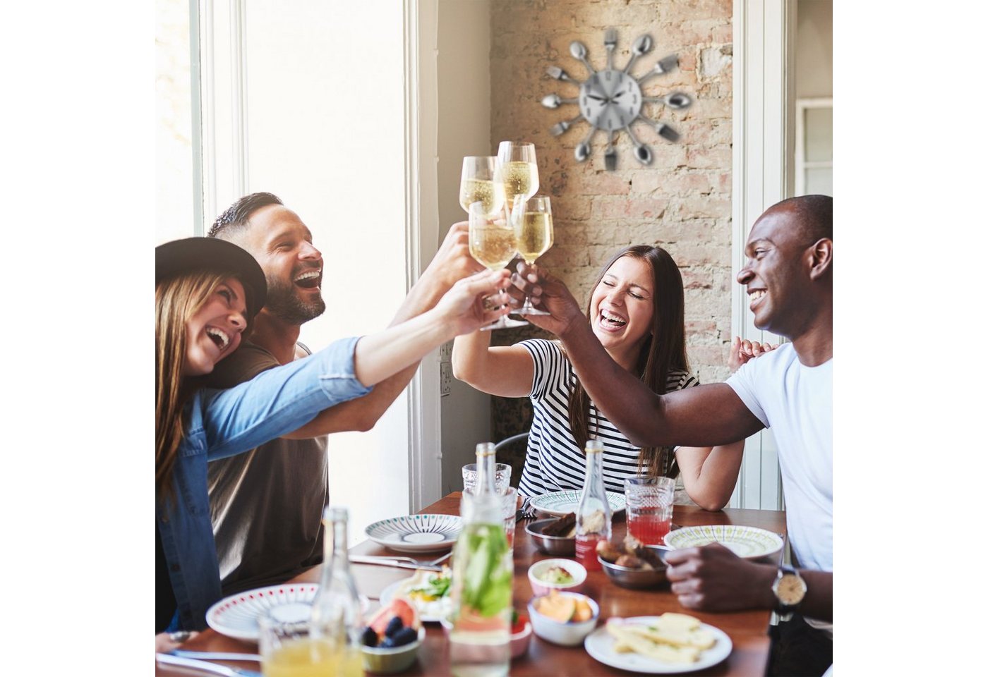 relaxdays Wanduhr Besteck – Bild 5 von 5
