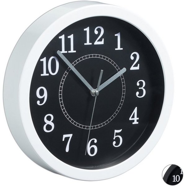 relaxdays Wanduhr rund 20cm (weiß)