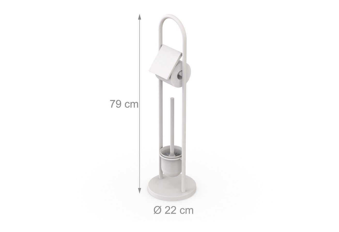 relaxdays WC-Garnitur aus Edelstahl, Alle handelsüblichen Toilettenpapierrollen (bis 14 cm Breite), Toilettenbürsten mit 12 mm Innengewinde, Für Badezimmer und  – Bild 4 von 5