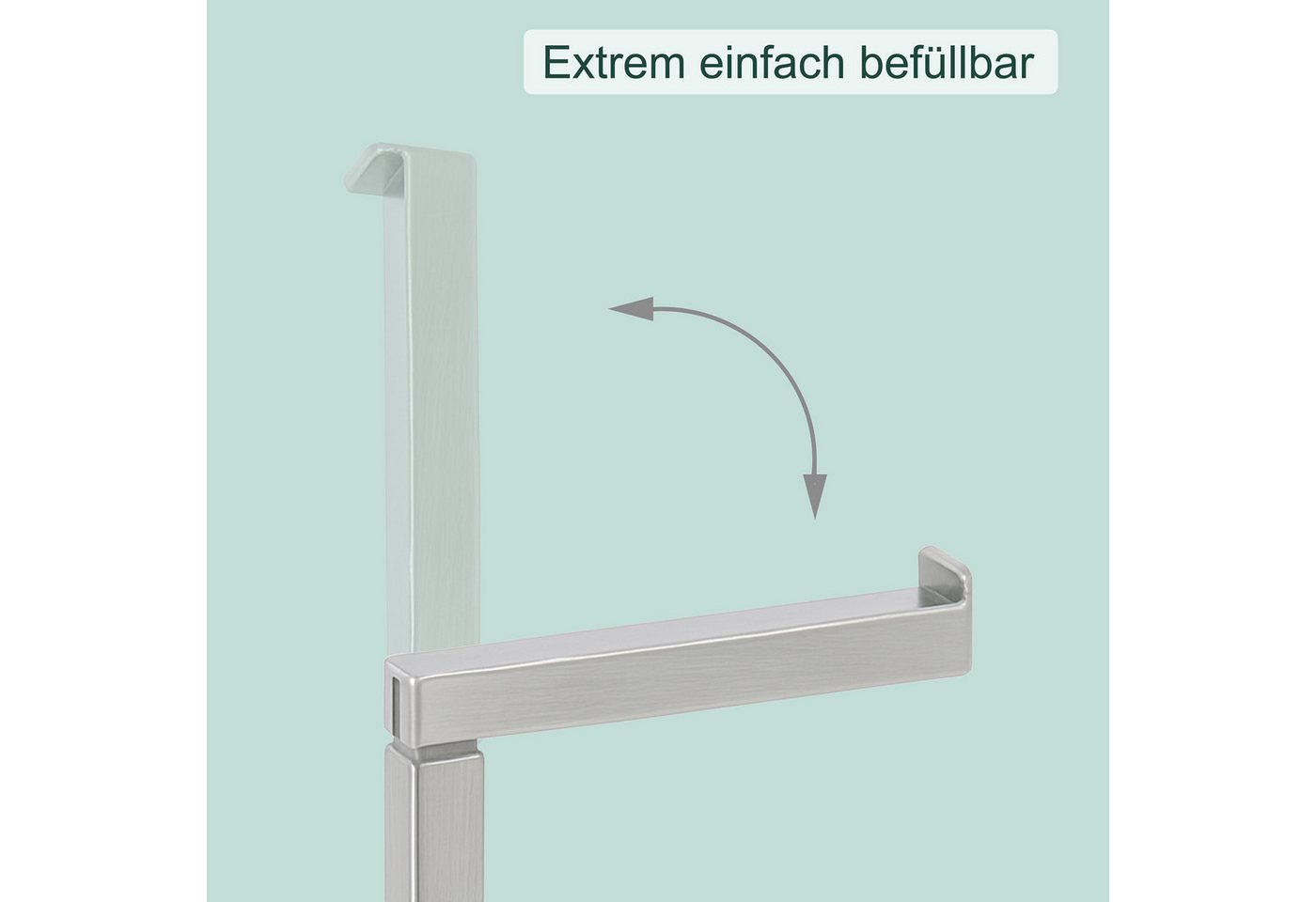 relaxdays WC-Garnitur aus Metall, Gäste-WC, Badezimmer, (3-tlg), silber – Bild 5 von 5